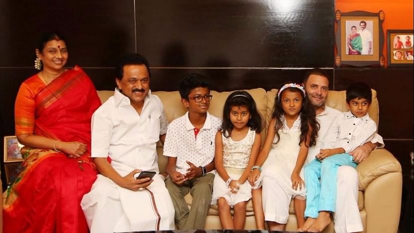 Rahul Gandhi with DMK chief MK Stalin in Chennai at the latter’s residence on June 3. Photo Courtesy: Twitter Screenshot / <a href="https://twitter.com/mkstalin">MK Stalin</a>)