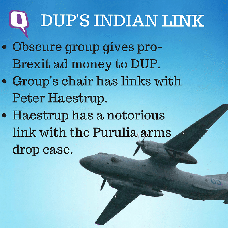 How is the Arlene Foster-led North Ireland’s Democratic Unionist Party linked to the 1995 Purulia arms drop case?