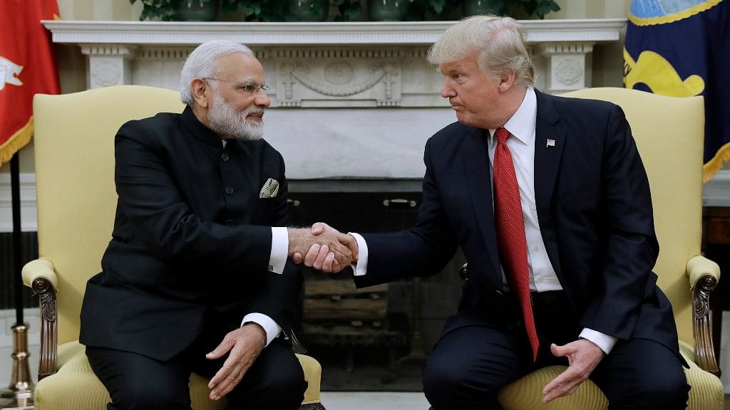 India’s Prime Minister Narendra Modi and US President Donald Trump met in Delhi for bilateral talks on Tuesday.