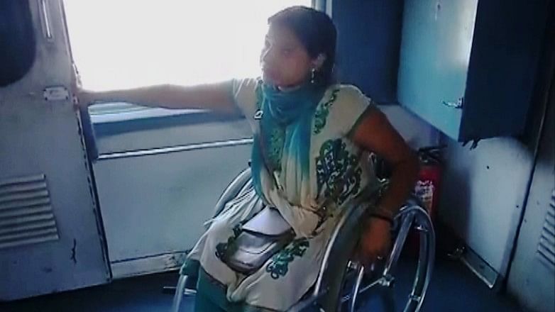 Suvarna Raj was allotted an upper berth, even though she is wheelchair-bound. (Photo: ANI Screengrab)