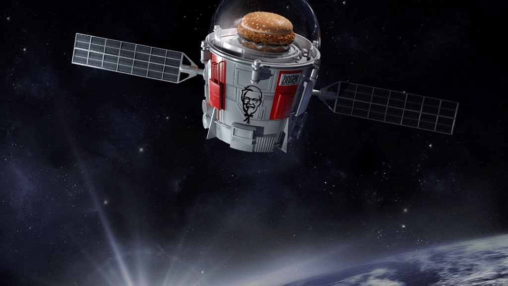 Model of the KFC Space Vessel that will be sent to the edge of space. (Photo Courtesy: Twitter/<a href="https://twitter.com/kfc/status/867413222927683589/photo/1">@kfc</a>)
