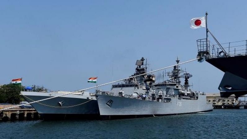 Indian and Japanese naval ships participate in the 20th edition of the Malabar exercises. (Photo: PTI)
