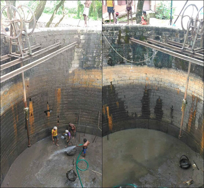 The 36-foot-deep well used to be the sole source of water for Thrissur railway station before it fell into disuse. 