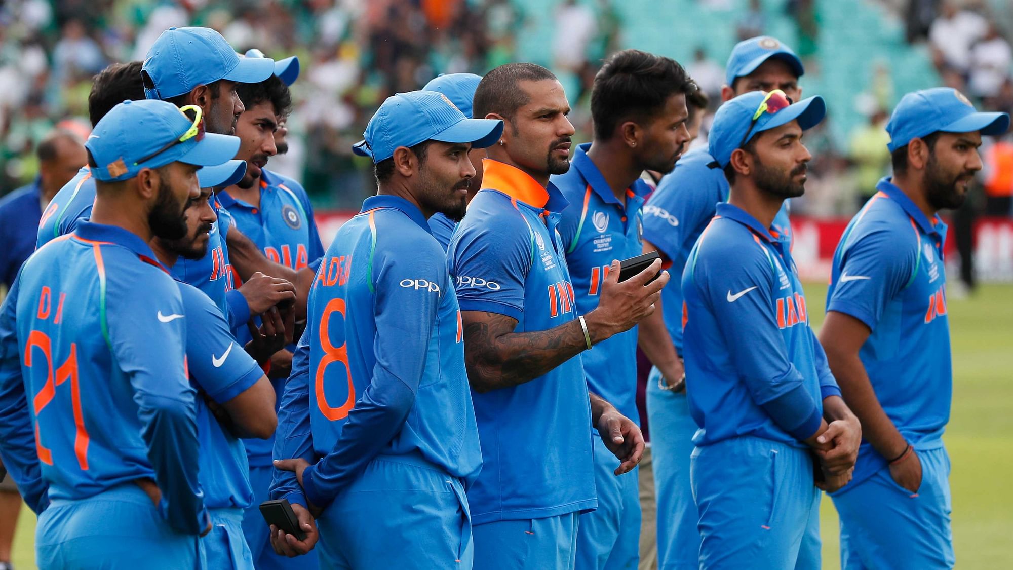 India players attend the award ceremony for the ICC Champions Trophy at The Oval in London. (Photo: AP)