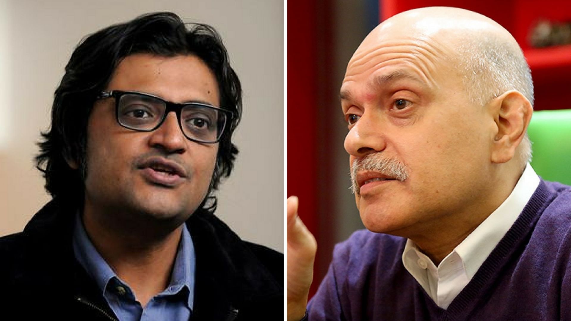Arnab Goswami (left) and Raghav Bahl (right). (Photo: <b>Altered by The Quint</b>)