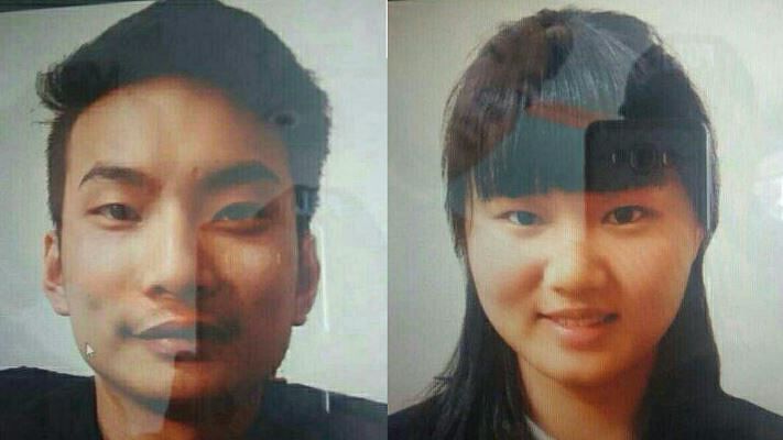 Two missing Chinese nationals, Lee Zing Yang, 24, and Meng Li Si, 26. (Photo Courtesy: Twitter/<a href="https://twitter.com/Roohan2Ahmed/status/872836056671965184">@Roohan</a>)