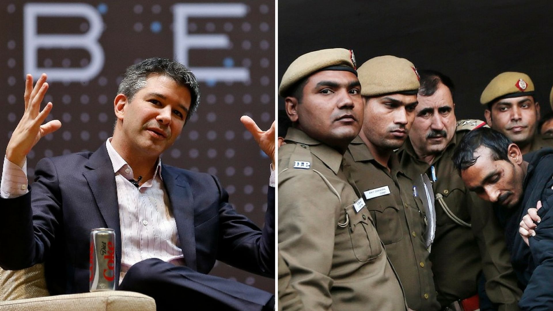 Former Uber CEO Travis Kalanick and Uber rape case convict Shiv Kumar Yadav. (Photo: Reuters)