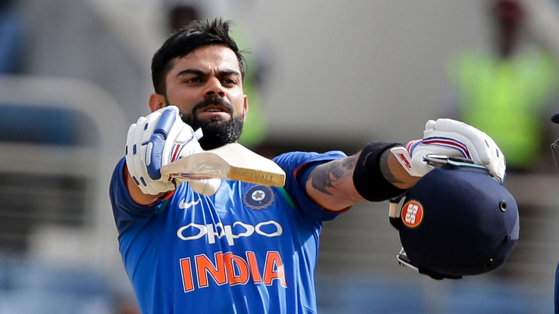 Virat Kohli scored a century against West Indies in the fifth ODI. (Photo: AP)