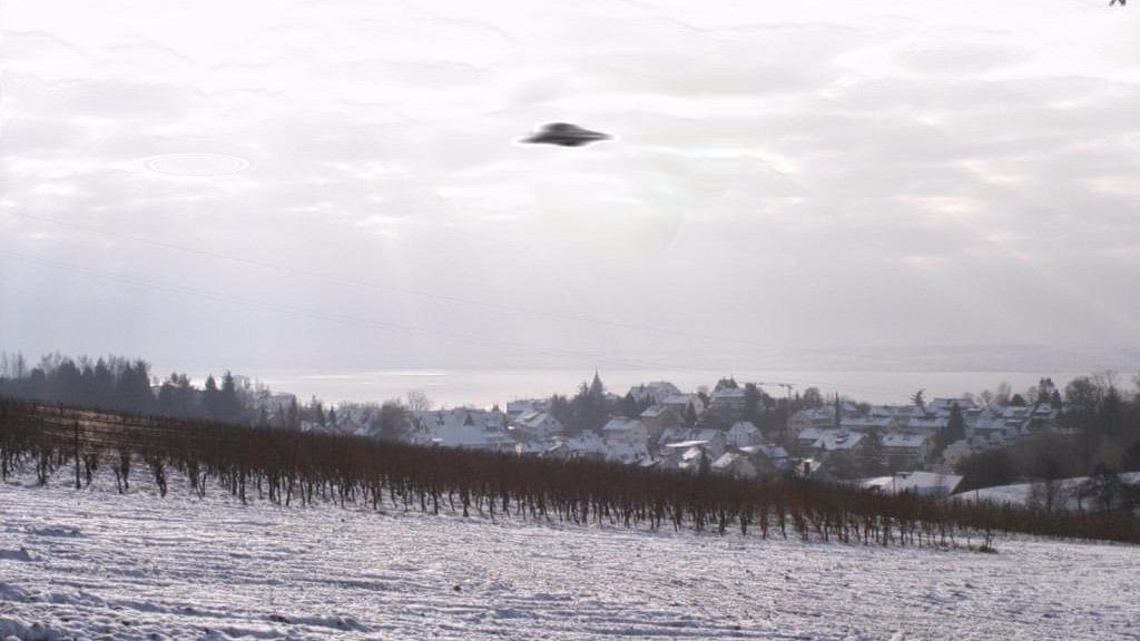 An alleged UFO spotted above Meersburg in Germany.