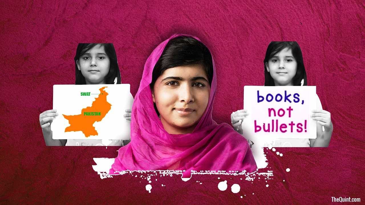 Picture of Malala Yousafzai (centre), and author of the article, Nishtha Gautam’s daughter Nyasa, used for representational purposes.