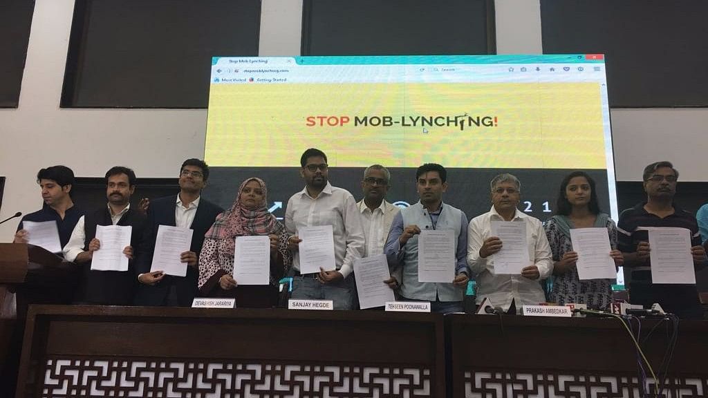 The draft of MASUKA, the proposed anti-lynching law unveiled in New Delhi on 7 July. (Photo: Athar Rather/<b>The Quint</b>)