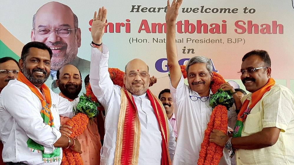 BJP Chief Amit Shah and Goa Chief Minister Manohar Parrikar.