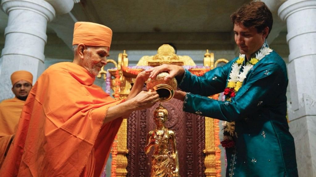 Canadian PM Justin Trudeau at the 10th Anniversary event of the Shri Swaminarayan Mandir in Toronto.
