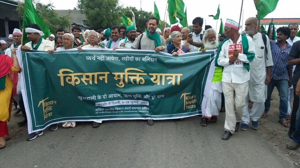 The Kisan Karz Mukti Yatra rally in Madhya Pradesh on Thursday