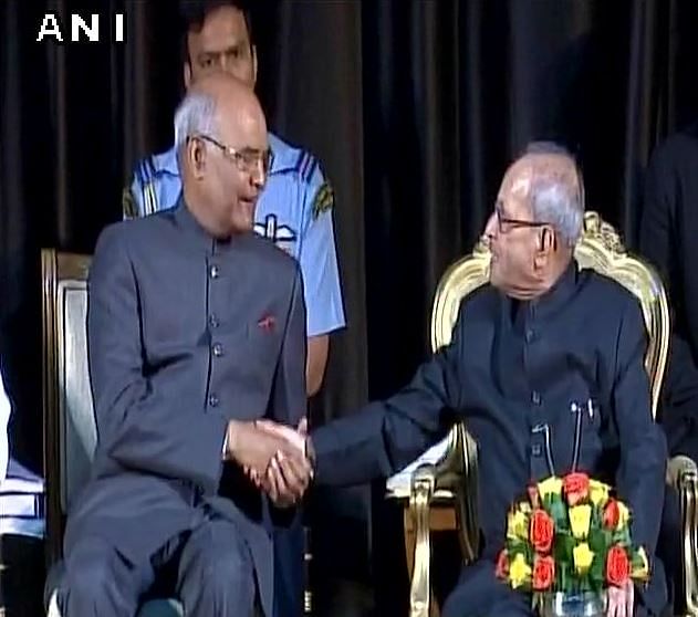 President Mukherjee was given a farewell by MPs on Sunday in the Central Hall of the Parliament.