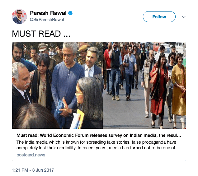 Why Paresh Rawal needs to do a bit of fact-checking before sharing news and quotes on social media.