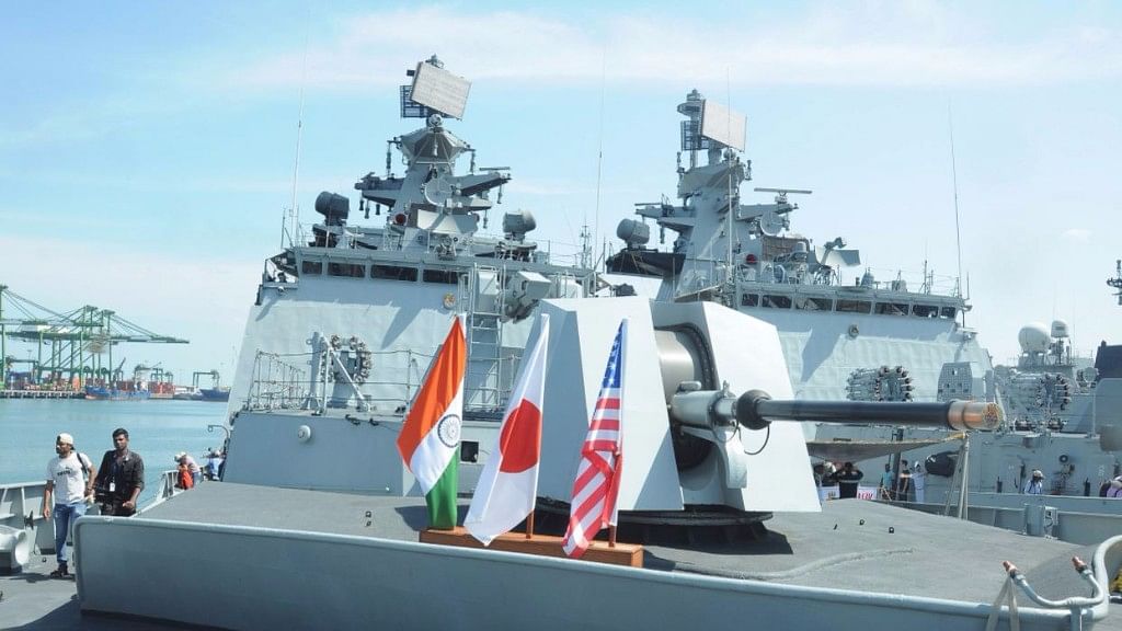 Image of one of the ships that will participate in the Malabar Exercise.&nbsp;
