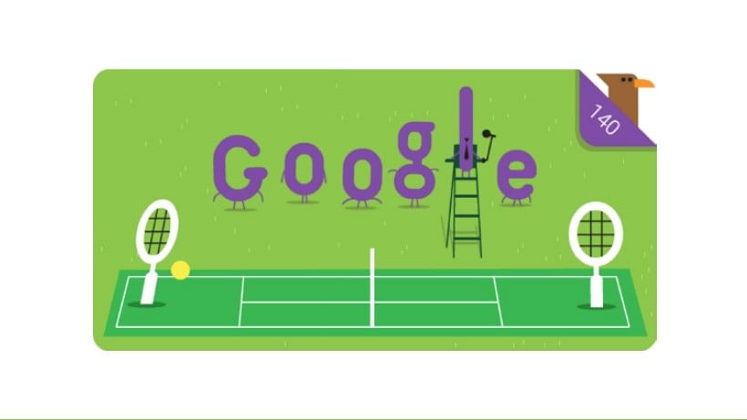 Celebrating 140 years of Wimbledon with Google Doodle.