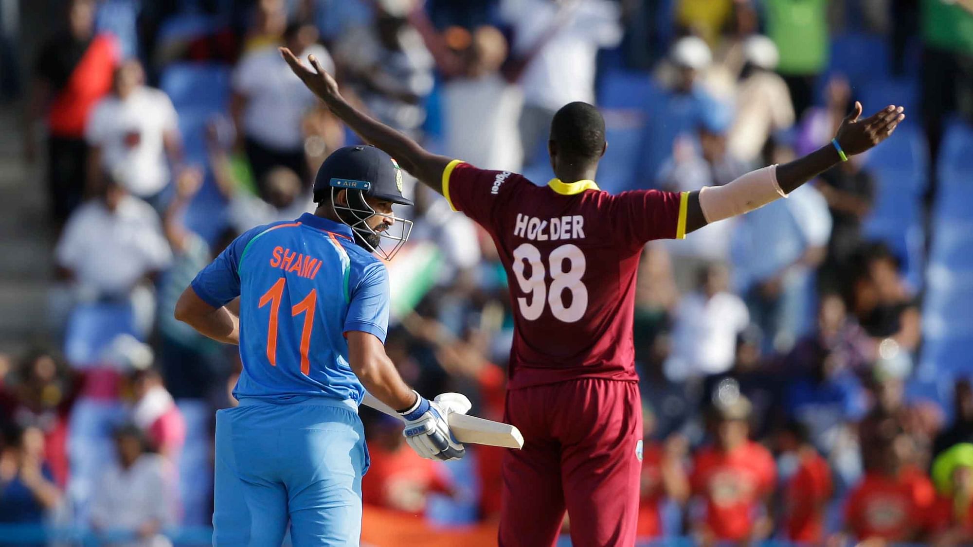 West Indies beat India by 11 runs in the fourth ODI at North Sound on Sunday.