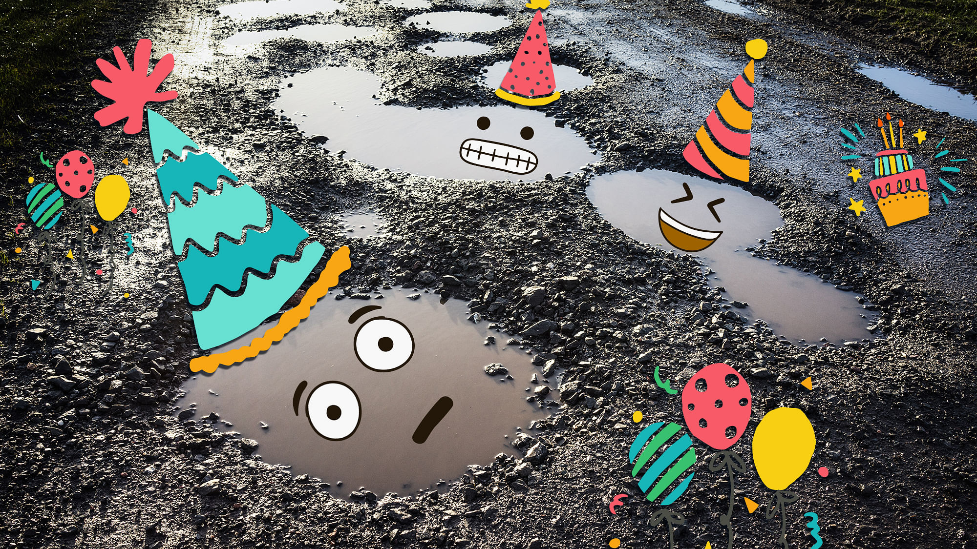 It’s a pothole party on the roads of Mumbai.