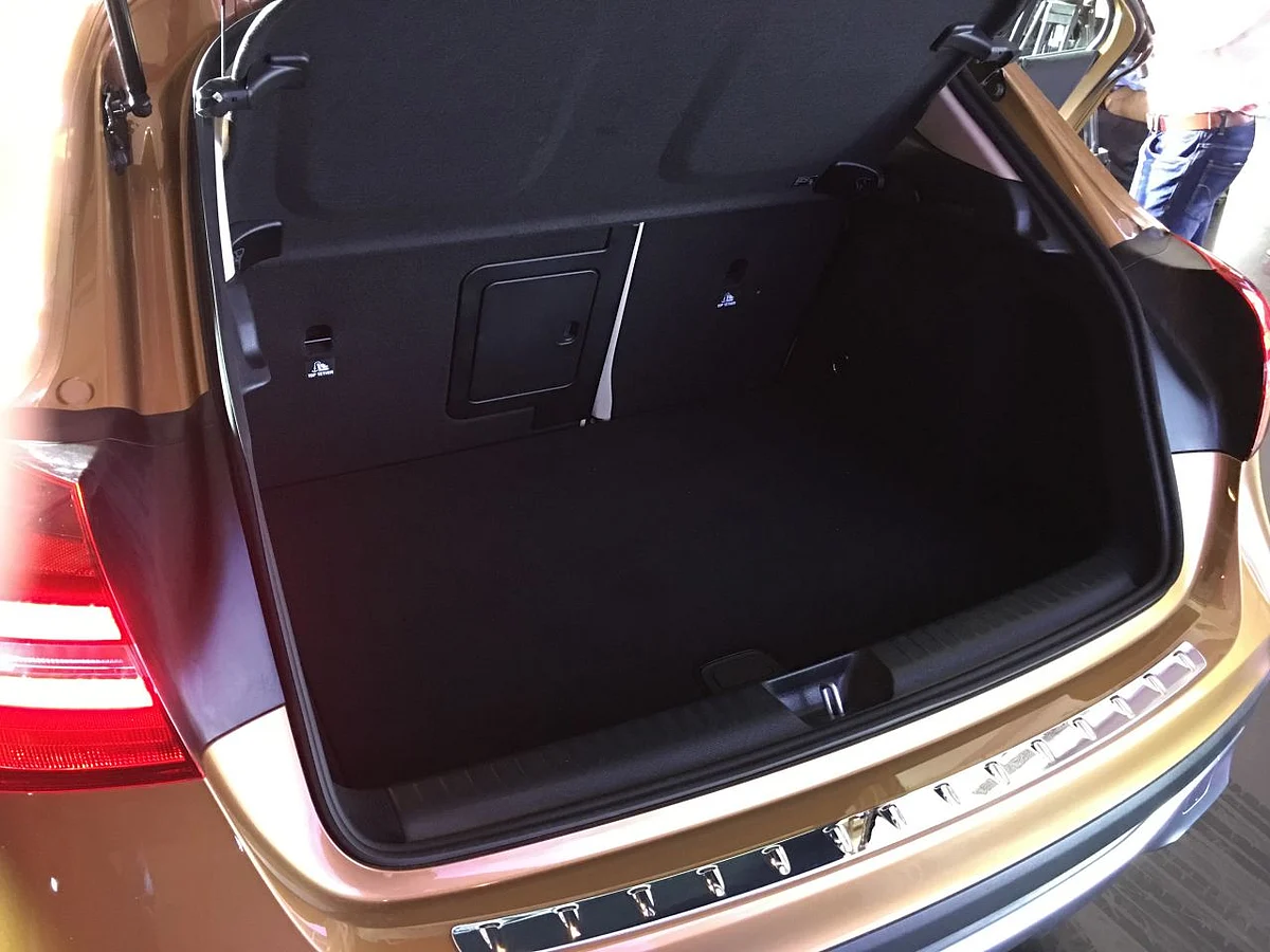 The 421 litre boot can just about squeeze in a golf bag. 