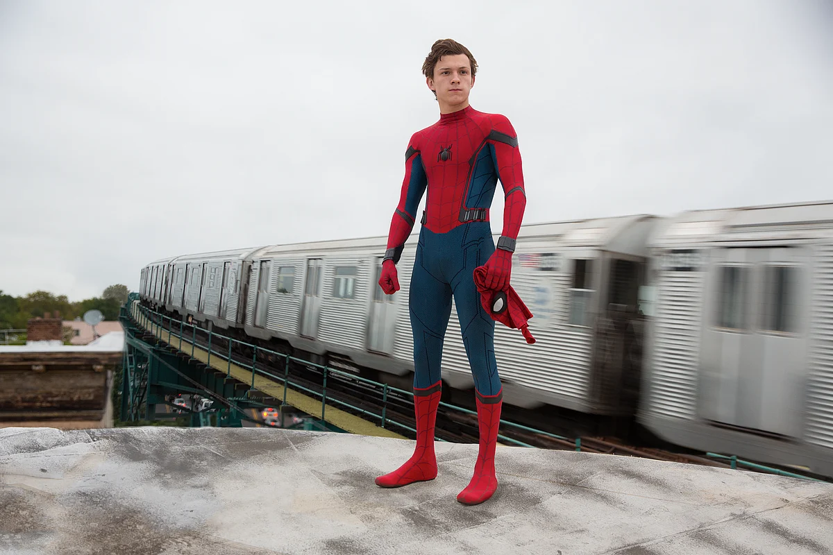 Tom Holland in a still from <i>Spider-Man: Homecoming</i>.
