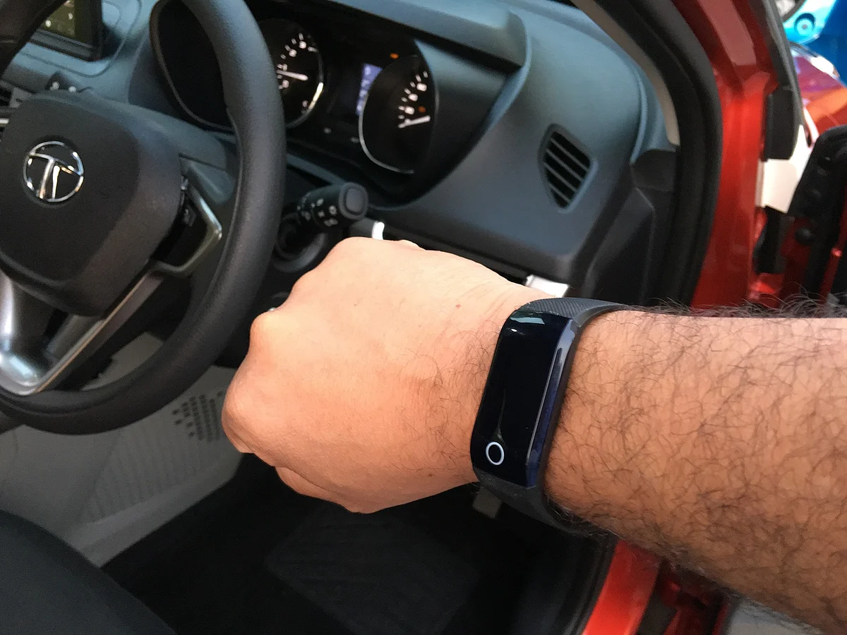 The Tata Nexon comes with a wearable smart key, which allows for keyless entry along with push-button ignition. 