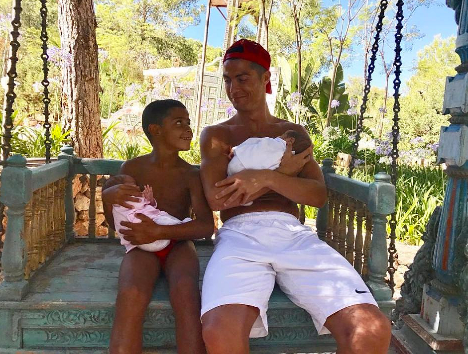 The Real Madrid star with seven-year-old son Cristiano Ronaldo Jr