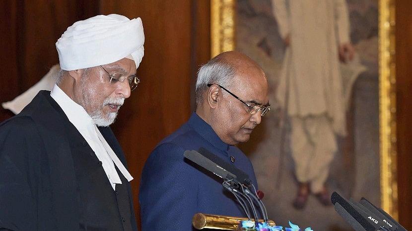 Chief Justice of India, Justice JS Khehar administers oath of office to Ram Nath Kovind as the 14th President of India at a special ceremony in the Central Hall of Parliament in New Delhi on Tuesday.