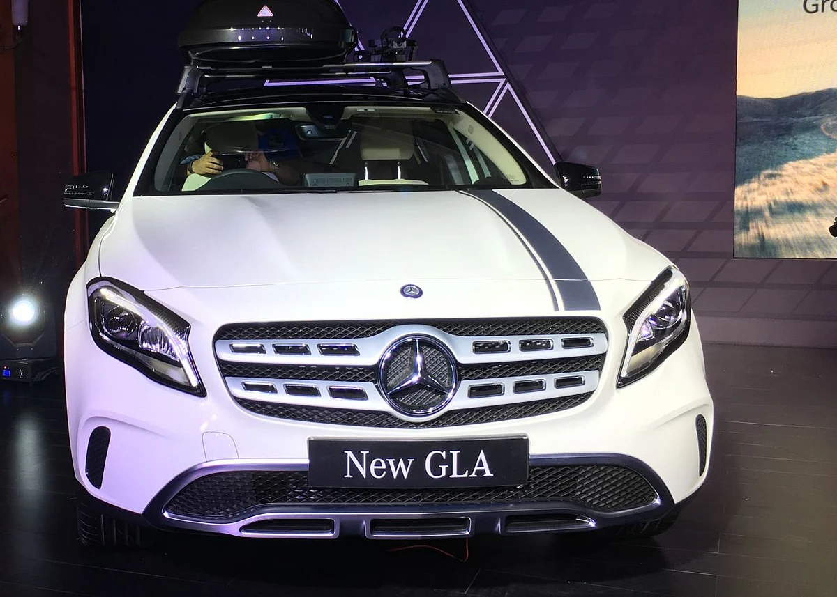 New LED headlamps, grille and bumper for the Mercedes GLA. 