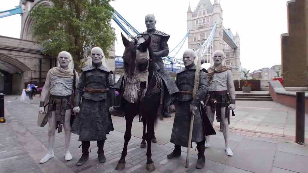 What are ‘White Walkers’ from Game Of Thrones doing on the streets of London? (Photo: AP/Caters)