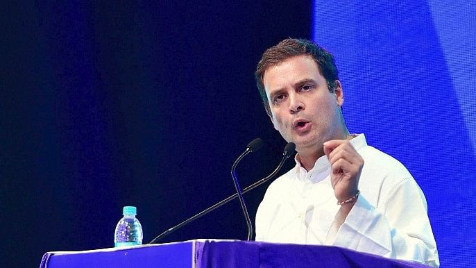 Congress Vice President Rahul Gandhi speaks during the inauguration of the Dr B R Ambedkar International Conference 2017 in Bengaluru on Friday.