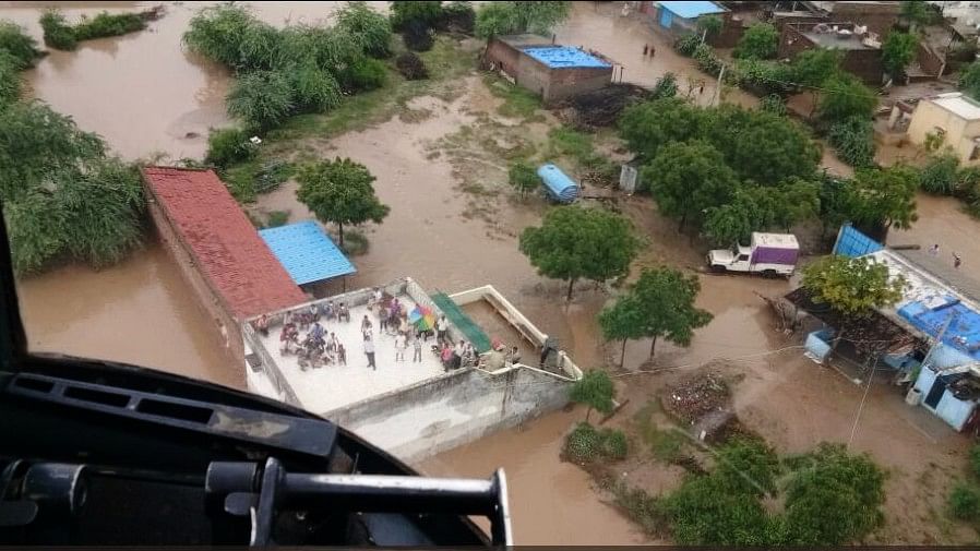A bird’s-eye view of the flood situation in Gujarat.