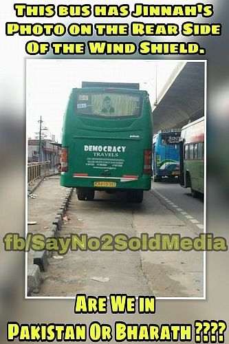 A picture of this bus, which went viral on Twitter and Facebook, triggered the anger of the right-wing activists. 