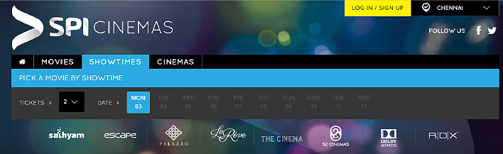 No showtimes on display on the SPI Cinemas website. 
