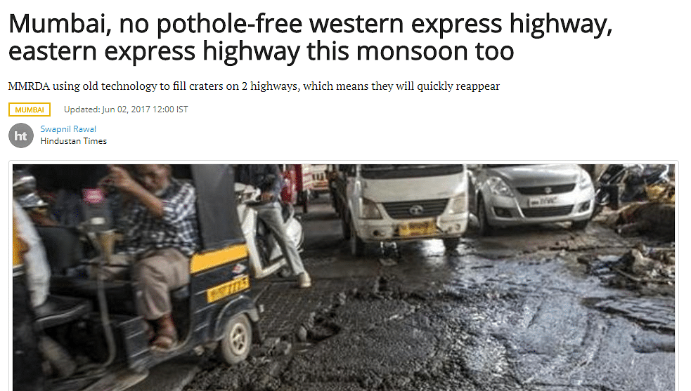 No permanent fix in sight for the killer potholes that dot Mumbai’s busy roads 