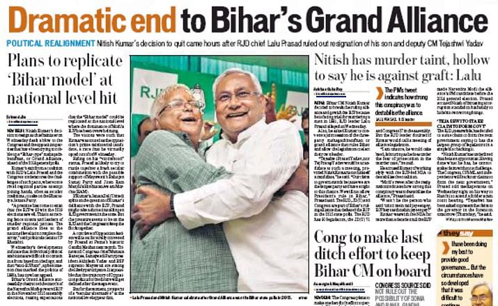 How significant editorials covered Bihar’s Grand Alliance 2.0.