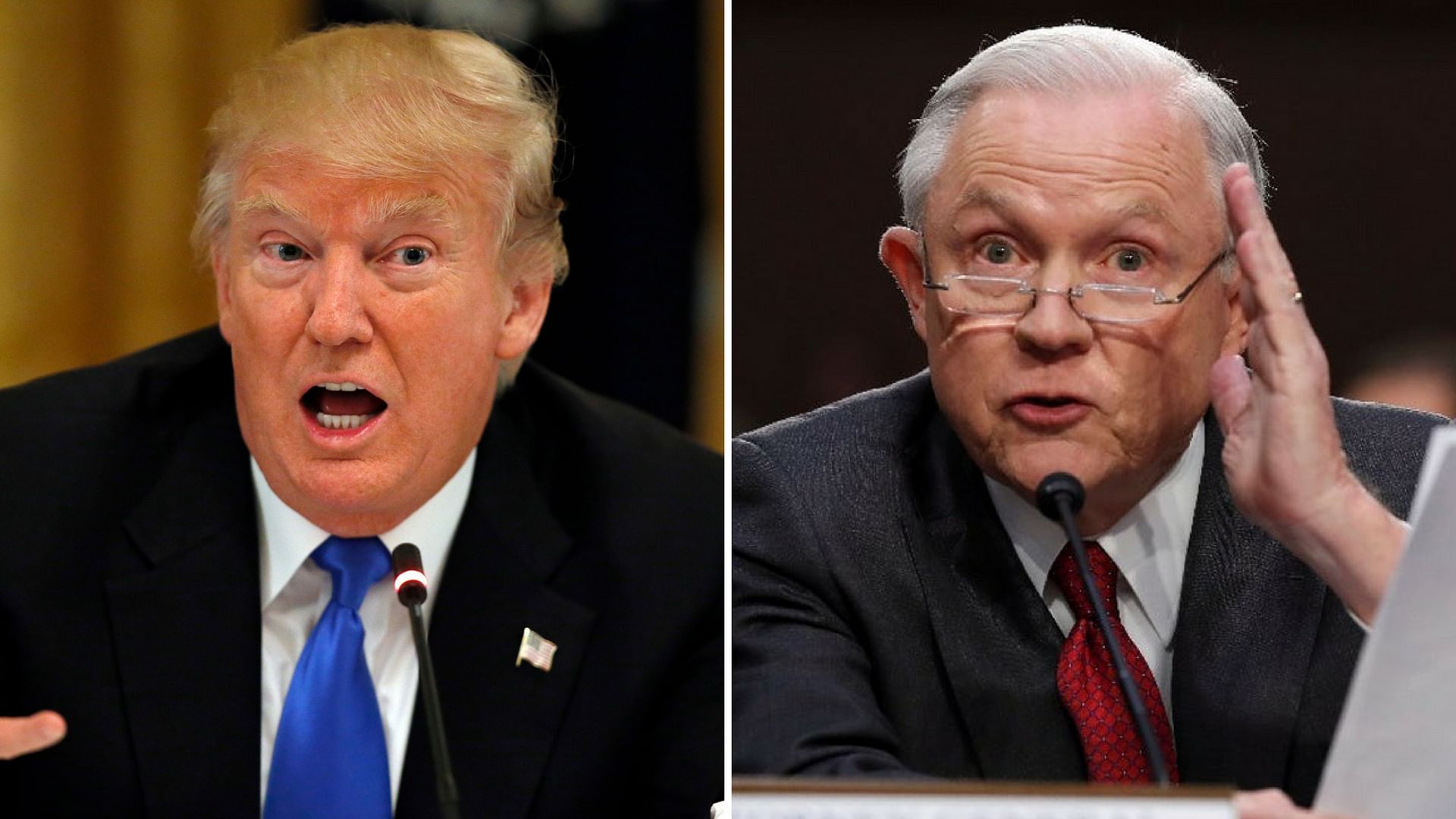US President Donald Trump and Jess Sessions.&nbsp;
