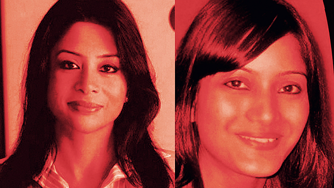Indrani Mukerjea (L) and Sheena Bora (R). (Photo: <b>The Quint</b>)