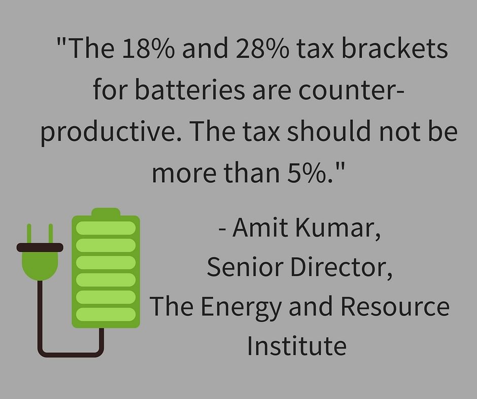 With the highest tax bracket on batteries, how does the government plan to incentivise green energy?