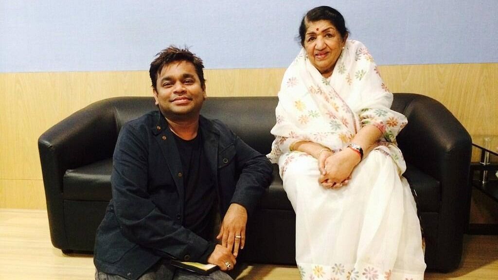 AR Rahman with Lata Mangeshkar.