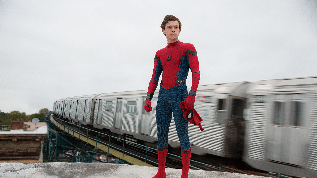 Tom Holland in a still from <i>Spider-Man: Homecoming</i>.