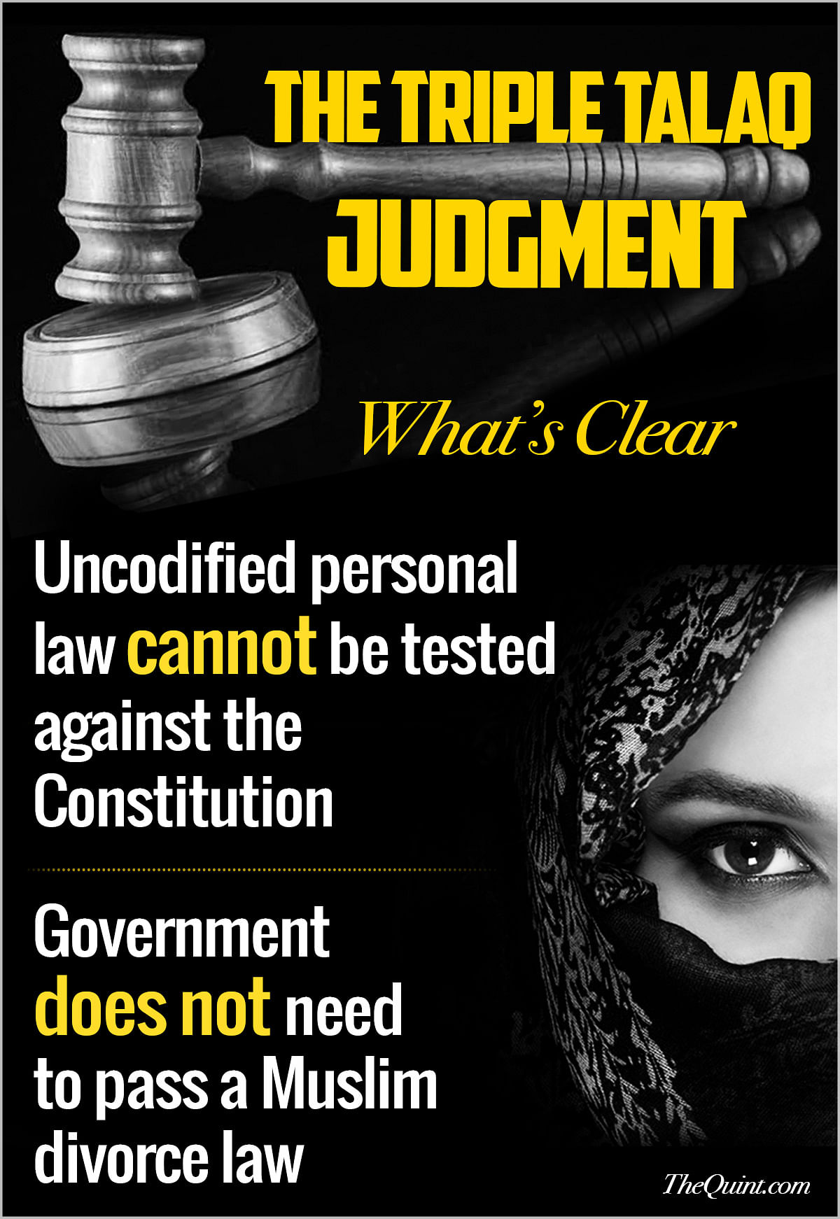 

The validity of triple talaq was struck down with a majority of the 3:2 split within the five-judge bench.