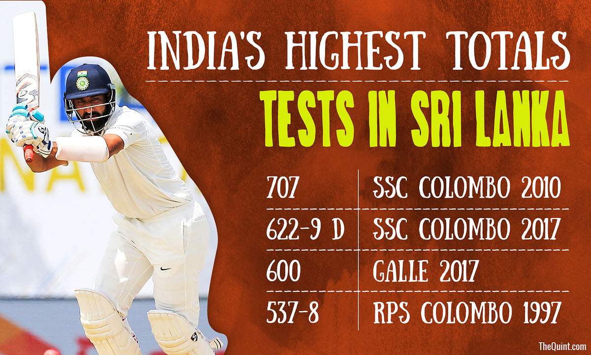 Sri Lanka trail India by 572 runs at the end of day two of the second Test in Colombo on Friday.
