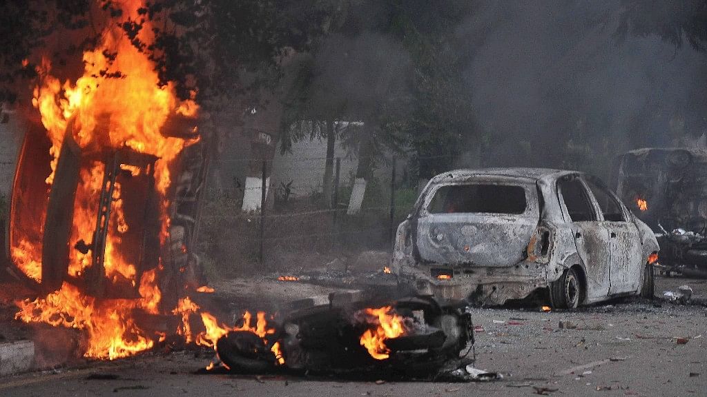 Vehicles were burnt in Panchkula