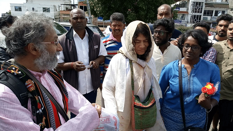 Irom Sharmila with her partner Desmond Coutinho. 