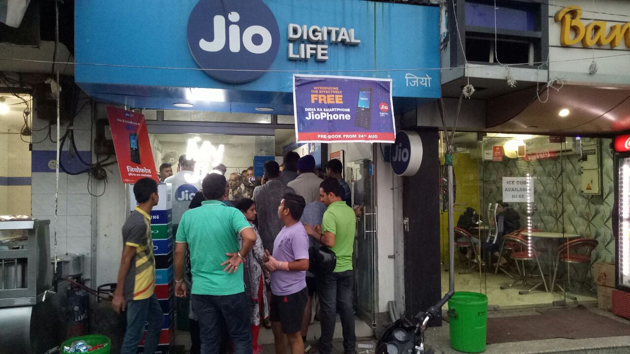 JioPhone customers at Gandhinagar.