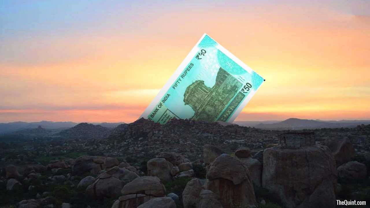 The newly issued Rs 50 note has an image of the stone chariot from Hampi. 