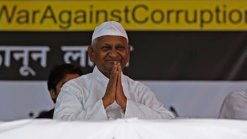 File picture of Anna Hazare.&nbsp;