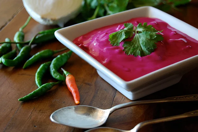 Beetroot raita.